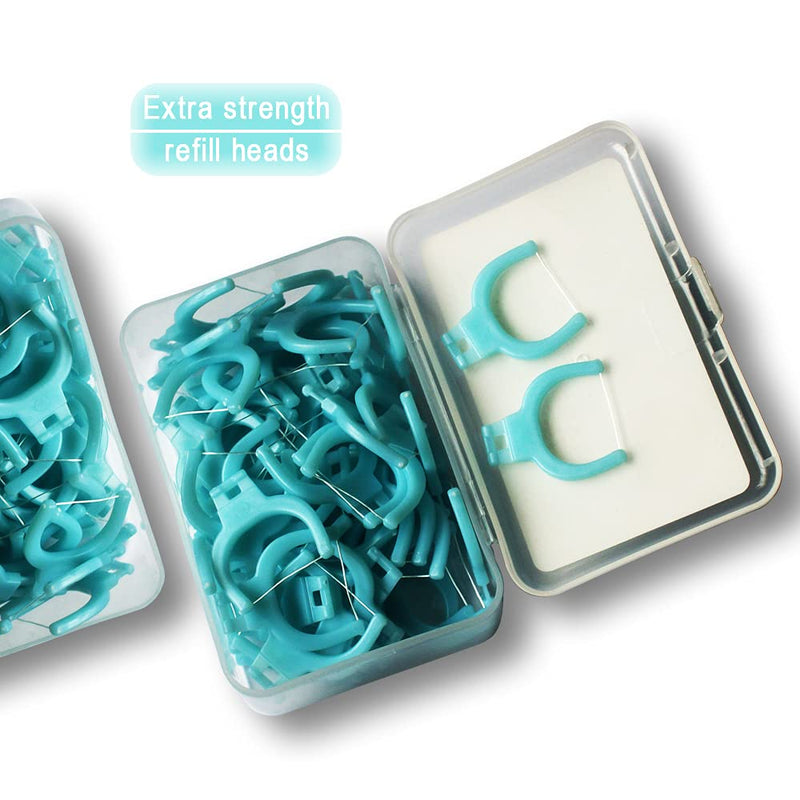 [Australia] - TEEsmile Evolutionary Clean Dental Flossers, Kit of Handle(s) Plus Refillable Heads (2 Mid-Length Handles, +200 Extra Strength Refills) 202 Piece Set 