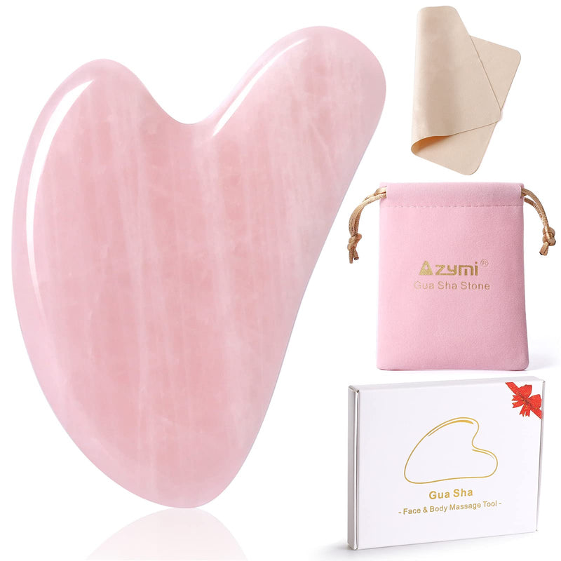 [Australia] - Gua Sha Massage Tool, Real Jade Gua Sha Stone Face Jawline Muscle Sculptor, Facial ScrapingTool for SPA Acupuncture Therapy Massaging for Face Neck Shoulder Back-Pink Pink 