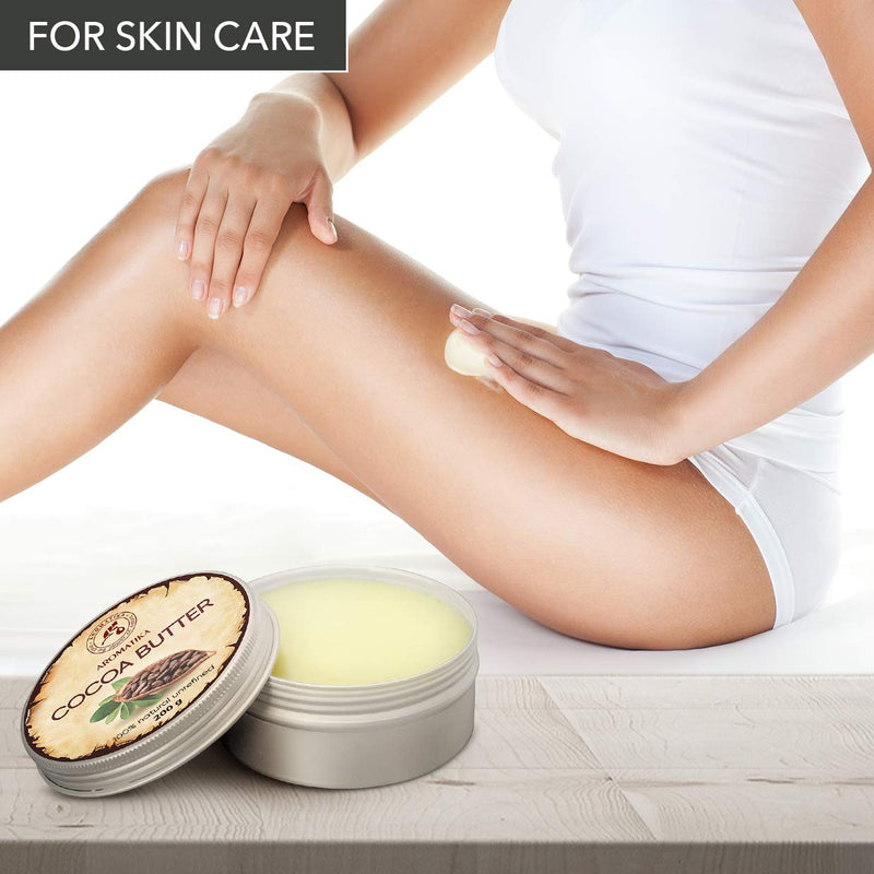 [Australia] - Cocoa Butter Pure & Natural 200g - Burkina Faso - Theobroma Cacao Seed Butter - Great Benefits for Skin - Hair - Face - Body - Lip care - Cacao Butters 