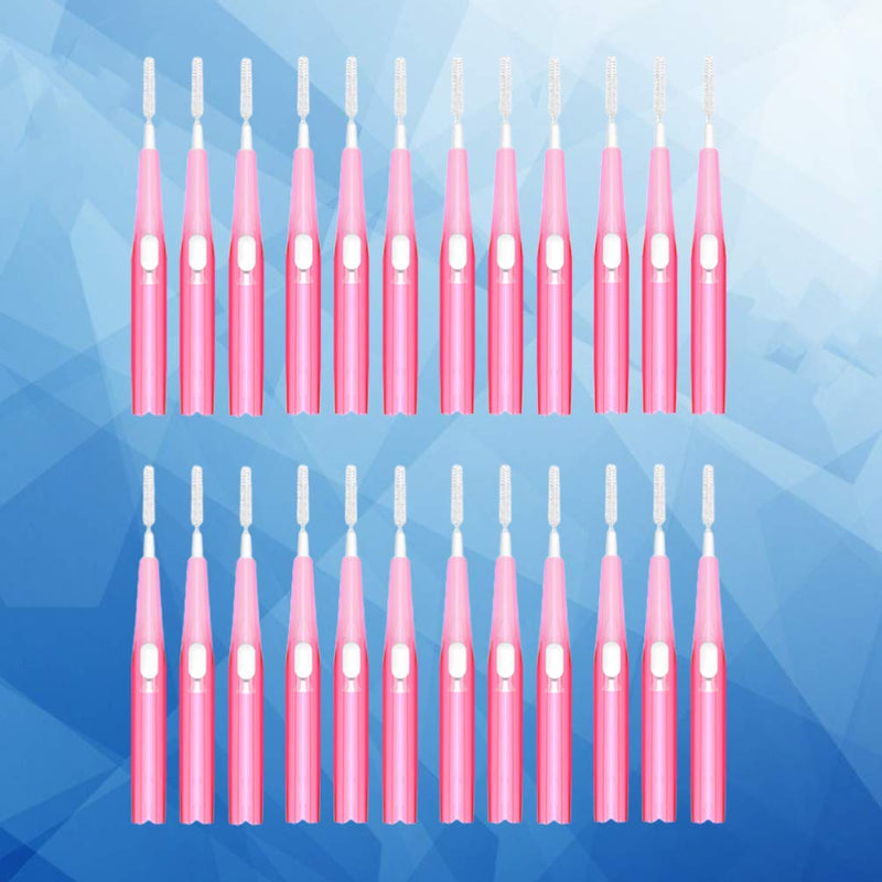 [Australia] - HEALLILY 30Pcs Interdental Brush Tooth Cleaner Toothpick Flossing Head Between Teeth Brush Interdental Brush Dental Flosser Tooth Cleaning Tool Pink 