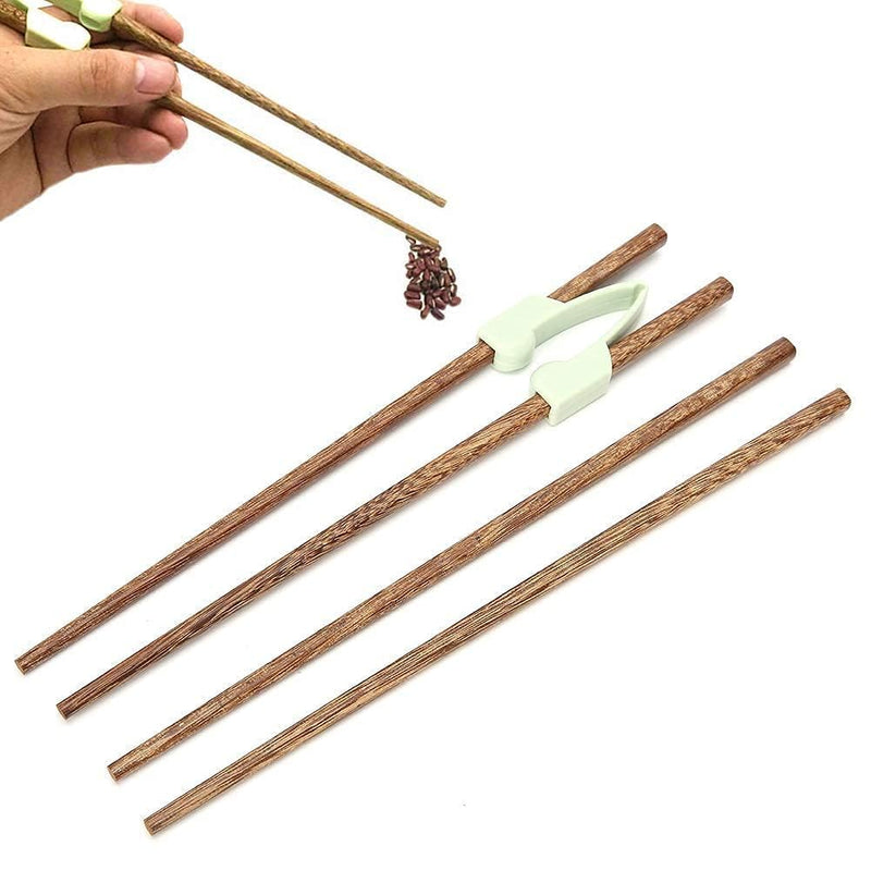 [Australia] - 2 Pairs Training Chopsticks for Adults, Wooden Reusable Anti-Shaking Chopstick Helpers Eating Aids for Kids Beginner Elderly Disabled Arthritic Hands 