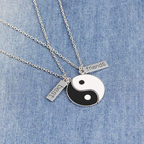 [Australia] - Yin Yang Pendant Necklace Taichi Earring Black White Best Friend Necklace Chinese Taoism Cremation Jewelry Set for Women 