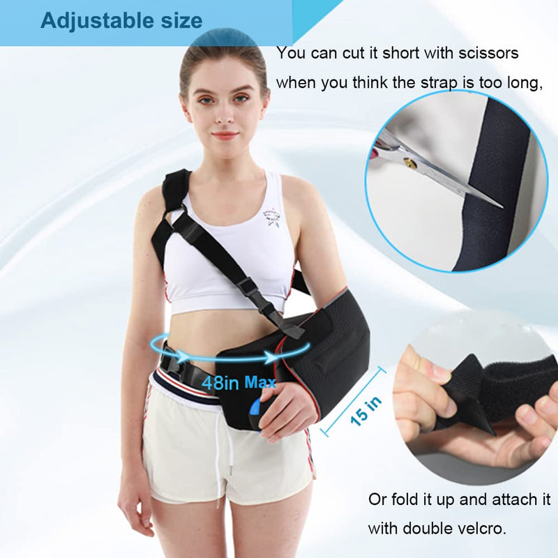 [Australia] - Universal Shoulder Abduction Sling with 30° Abduction Pillow 3-point Strap Exercise Ball Adjustable- Immobilizer for Injury Support Rotator Cuff, Sublexion, Surgery, Dislocated, Broken Arm - Brace (Free Size) 