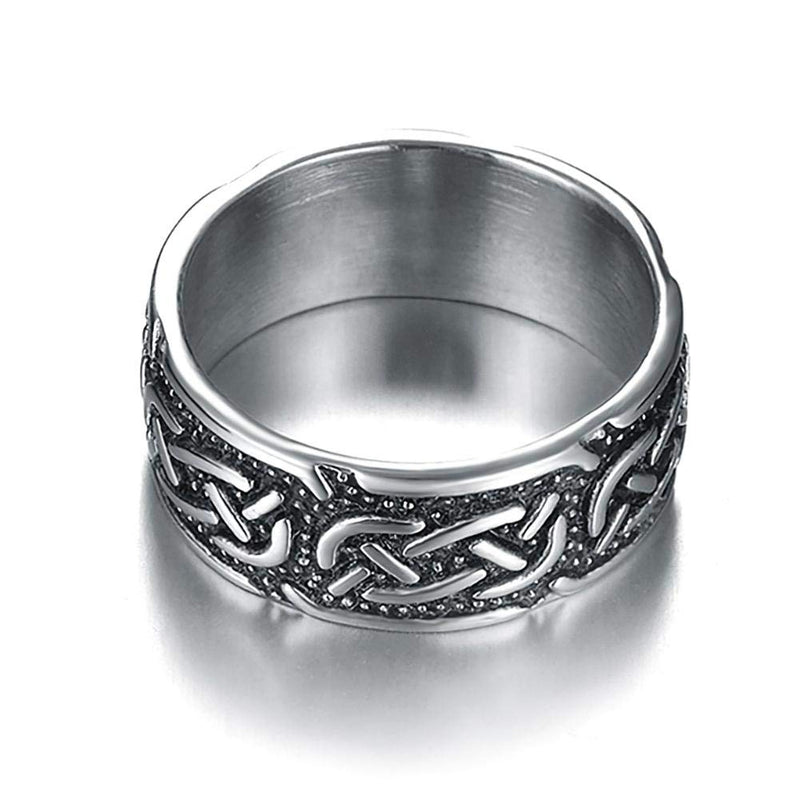 [Australia] - Gungneer Stainless Steel Interwoven Celtic Knot Engagement Ring Wedding Band Trinity Jewelry Accessories Men Women 13 