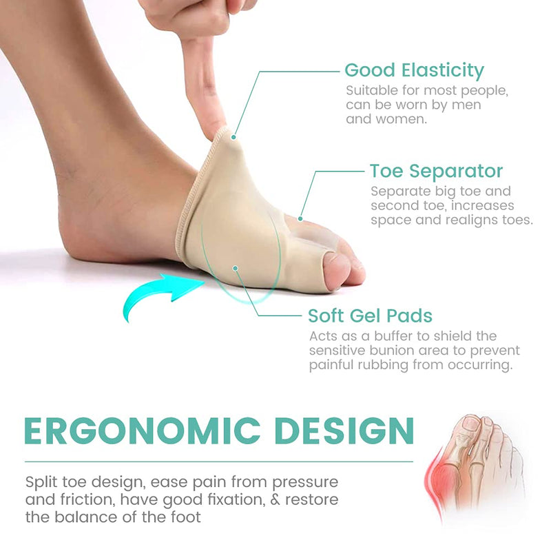 [Australia] - Bunion Corrector Bunion Pads - Hallux Valgus Treatment Bunion Socks Protector, Big Toe Straightener Pain Relief for Women & Men (Large) Large 