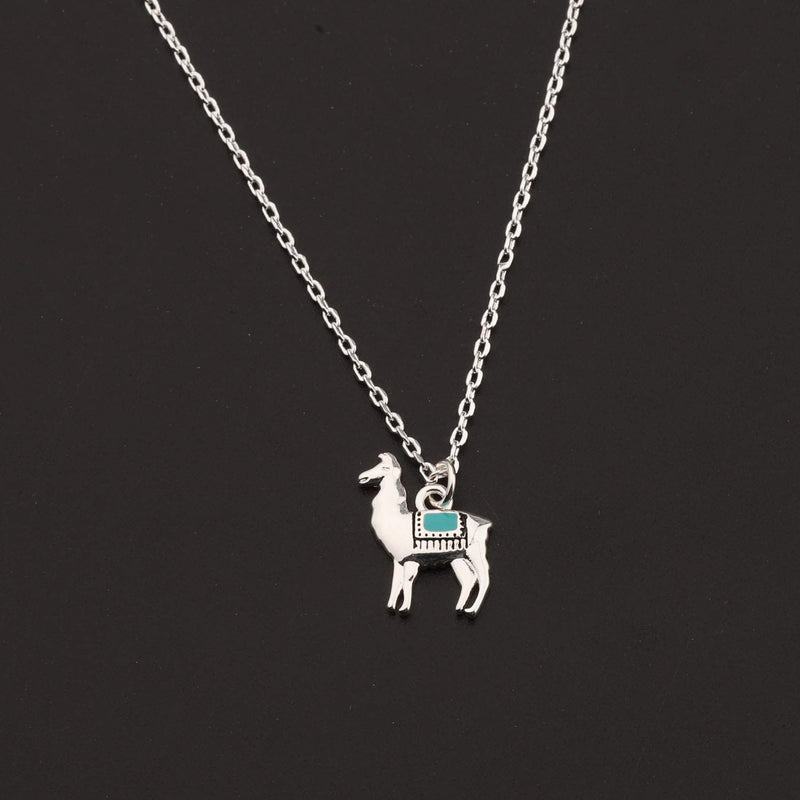 [Australia] - BNQL Tiny Llama Necklace Gift Alpaca Pendant Necklace No Drama Llama Jewelry silver 