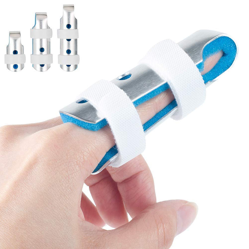 [Australia] - Aluminum Finger Splint, Teroys Metal Finger Support Brace for Broken Fingers Straightening Arthritis 3-Size Pack 1 Count (Pack of 1) 3 size 