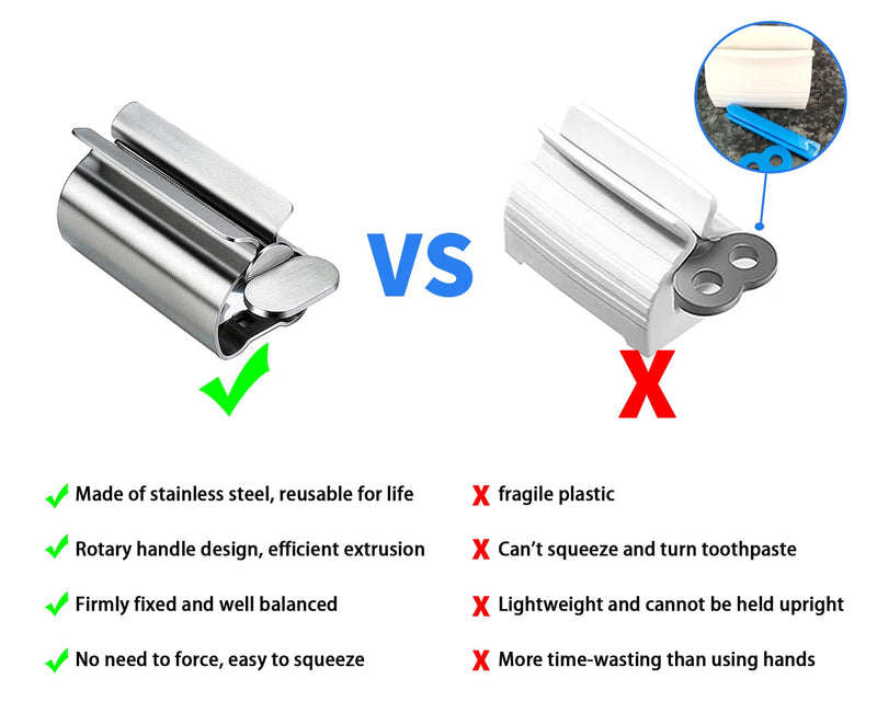 [Australia] - Guokoo Toothpaste Squeezer, Metal Toothpaste Tube Wringer Seat Holder Stand for Toothpaste, Hand Cream or Mustard Sauce (Stainless Steel) 