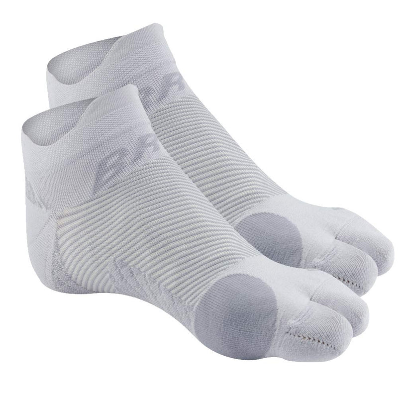 [Australia] - OS1st BR4 Bunion Relief Socks (1 Pair) with Split-Toe Design & Bunion pad Separates Toes Relieving Pain from bunions, Tight Shoes, Hallux valgus and Reduces Toe Friction Grey Medium 