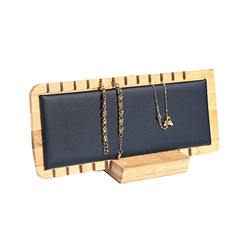 [Australia] - TANG SONG Bamboo Leather Soft Mat Multiple Necklace Display Stand Necklace Bracelets Chains Organizer Holder for Home (Black) 