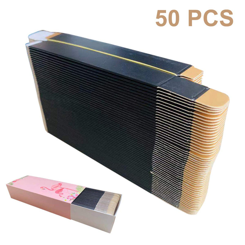 [Australia] - 50 Pcs Empty Paper Boxes for Lip Gloss Packaging 4.7x0.8x0.8 Inch Lip Gloss Boxes Cosmetic Supplies Black Packaging Boxes for Lipstick Lipgloss Holder Organizer Foldable Sample Luxury Wrapping Case 