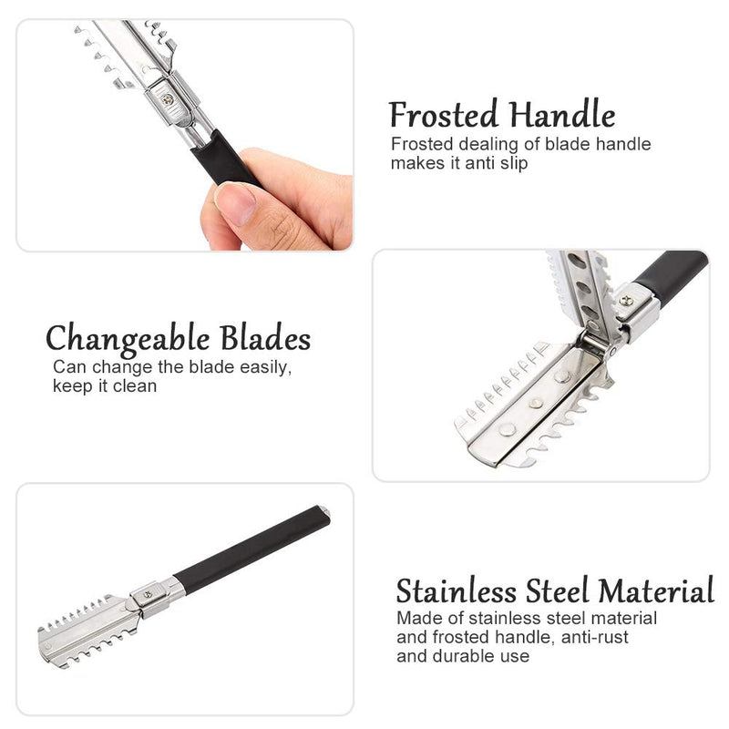 [Australia] - Vruping Razor Comb, Hair Thinner Comb, Stainless Steel Men Straight Shavor Shaving Knife Comb Double-Edge Razor accessoriess Manual Hair Cutting Thinning Barber Comb 
