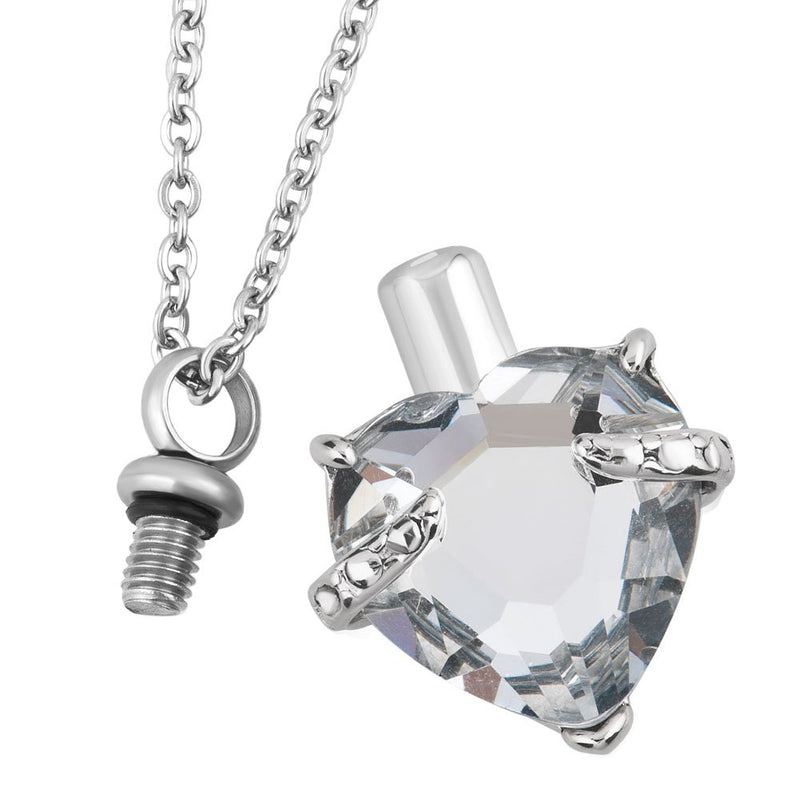 [Australia] - Roy Lopez Birthstone Heart Urn Necklace for Ashes Memorial Keepsake Cremation Pendant Apr Birthstone 