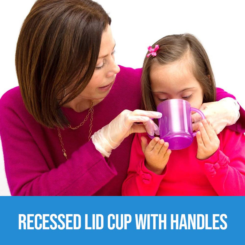 [Australia] - Talktools Recessed Lid Cup with Handles - 2 Lids | Therapy Cups | Helps Improve Lip Closure and Tongue Retraction | Alternative to Sippy Cup 