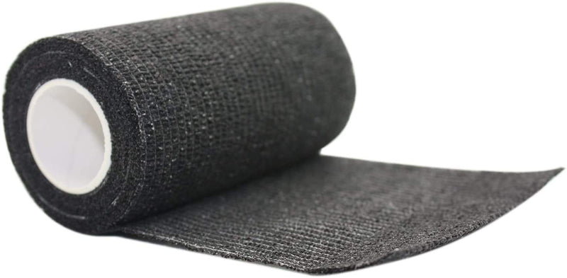[Australia] - PintoMed -10 x Black - Cohesive Bandage Stretched 10 Rolls x 10cm x 4.5m Self-Adhesive Flexible Bandages, First Aid Sports Wrap Bandages - Pack of 10 