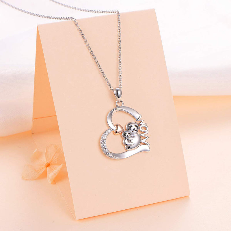 [Australia] - 925 Sterling Silver Cute Animal Sloth Heart Earrings Bracelet Ring Pendant Necklace Gift for Women Teen Girls Mom Sloth 