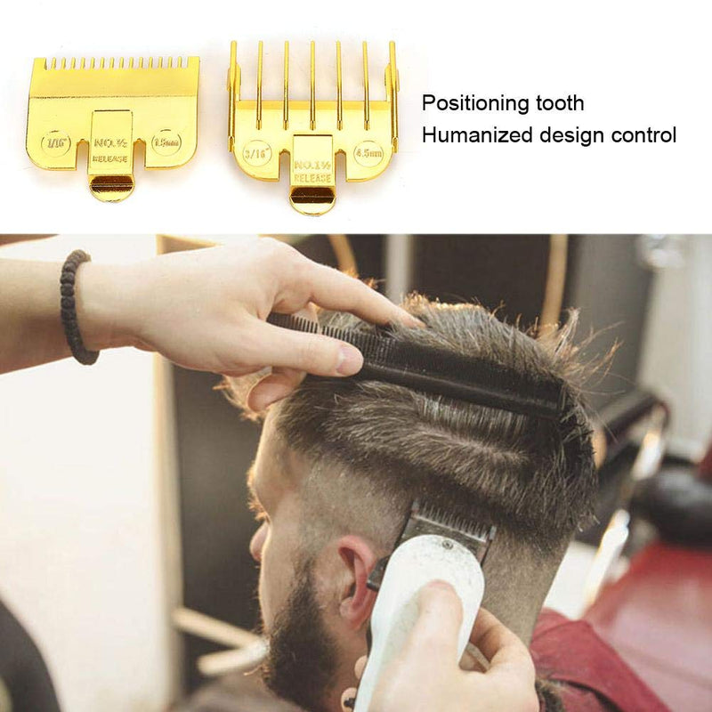 [Australia] - Universal Clipper Comb Attachment for Wahl, Professional Cutting Guide 1.5MM+4.5MM(electroplated plastics gold) Electroplating gold 