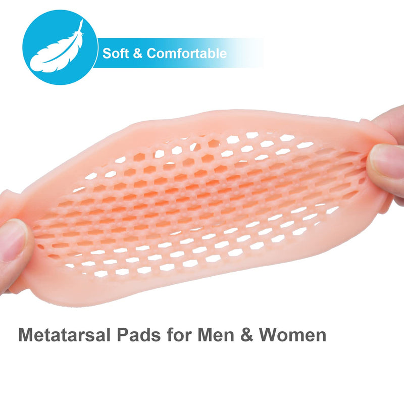[Australia] - PrettSole 4 Pairs Metatarsal Pads | Metatarsal Pads for Women | Ball of Foot Cushions, Forefoot Cushions Support for Metatarsalgia, Morton's Neuroma Pain Relief Beige 