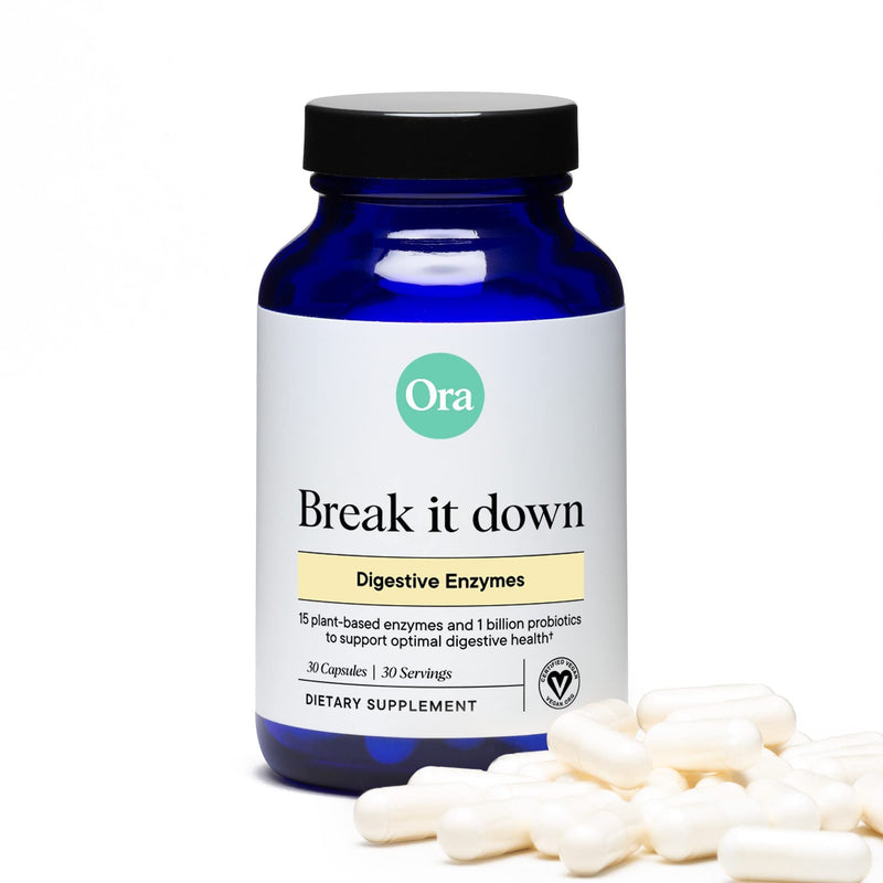[Australia] - Ora Organic Multi-Enzyme Supplement - Vegan, Gluten Free Enzymes for Digestion with Probiotics for Gut Health, Bloating, Constipation and Gas Relief - 30 Easy to Swallow Capsules 