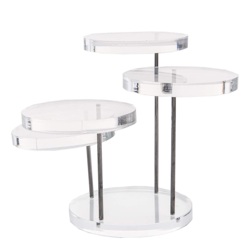 [Australia] - Funnuf 4 Tier Acrylic Rotatable Jewelry Display Stands for Rings Earrings, 4.8 Inch Clear Acrylic 