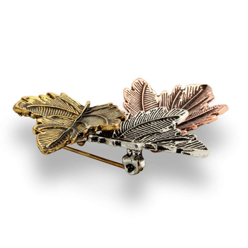 [Australia] - Vintage Broches Girls Pin Maple Leaf Brooch Bronze Brooches Pins Exquisite Collar for Women Dance Party Accessories 