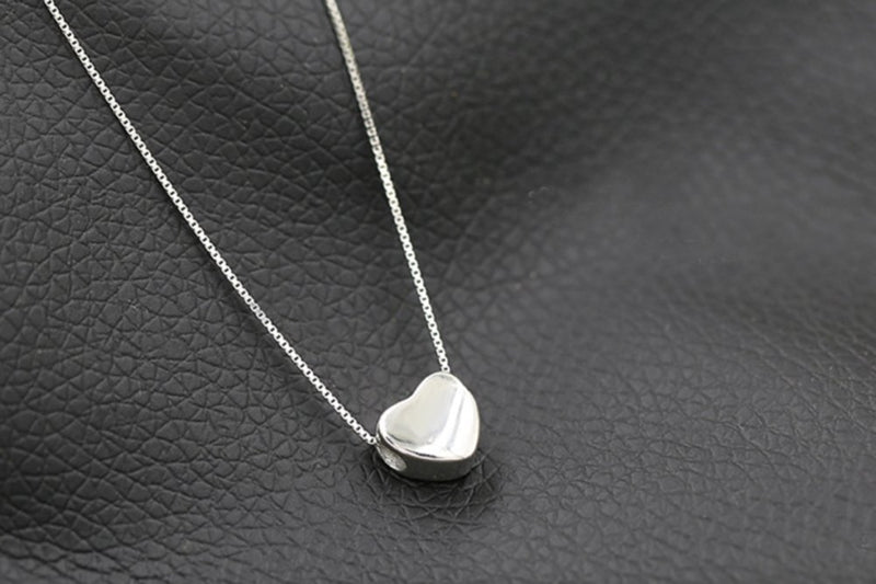 [Australia] - SLUYNZ Genuine 925 Sterling Silver Tiny Love Heart Pendant Necklace for Women Teen Girls Slender Heart Tennis Necklace A-Silver 