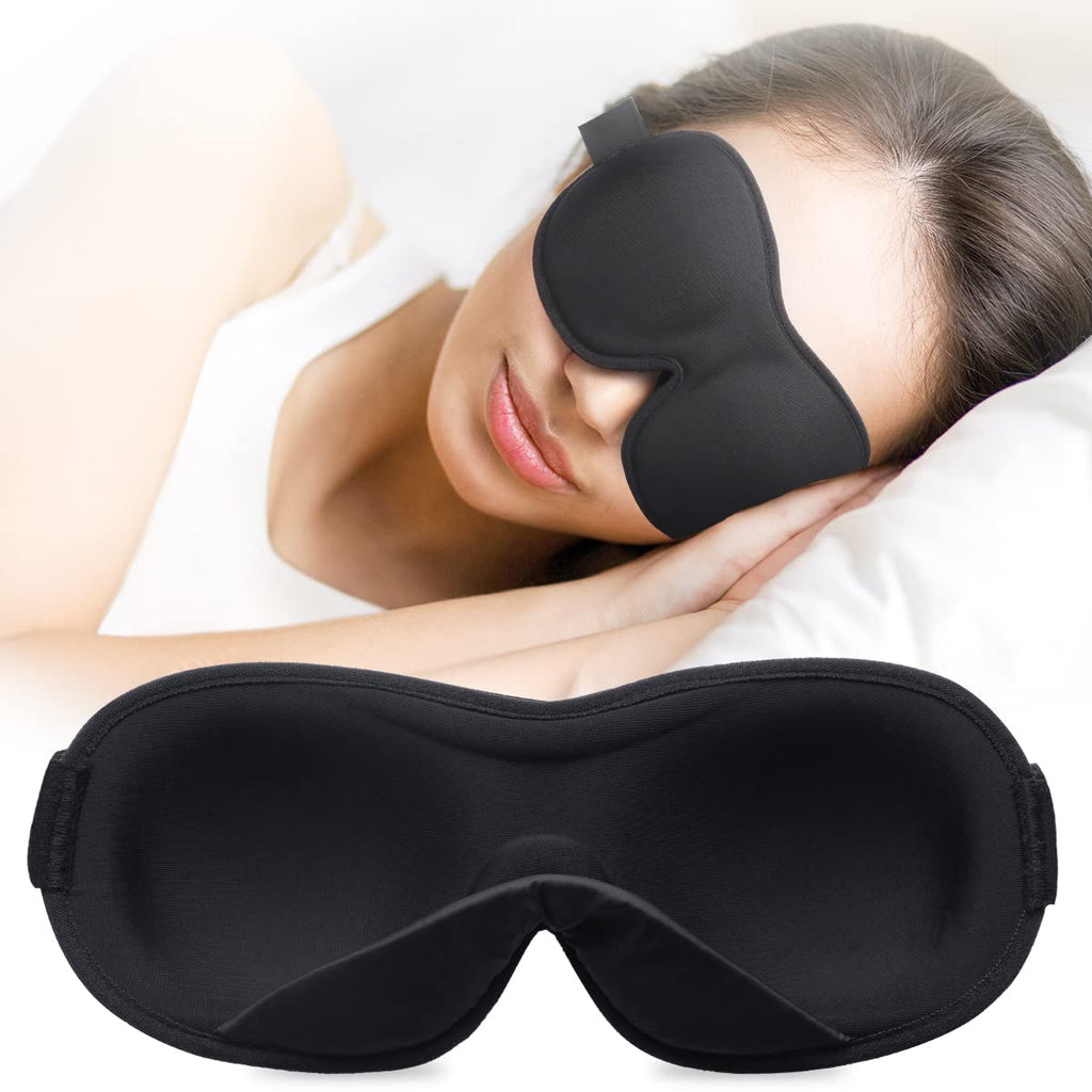 [Australia] - onaEz Sleep Mask New Upgrade Inner Padded Nose Design, Sleep Eye Masks for Women, Soft Breathable Eye Mask for Sleeping, Eye Shade Cover with Adjustable Strap for Travel Yoga Nap A-black 