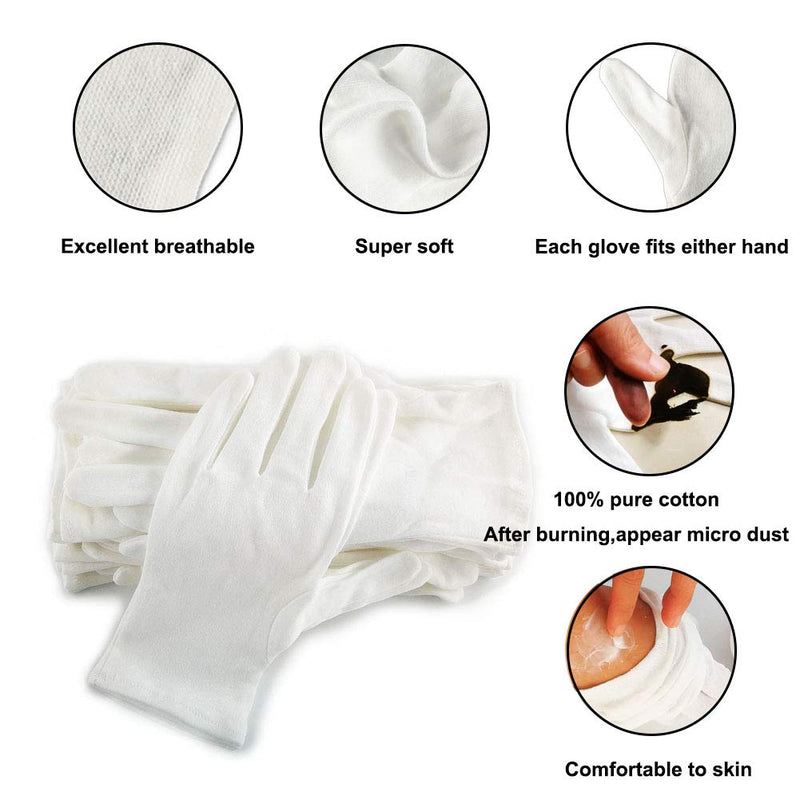 [Australia] - Plain White 100% Cotton Gloves for Eczema Small Bulk 12 Pairs,Thin Dry Hand Therapy Gloves Moisturizing Women Night Sleeping Small (24 Count) 
