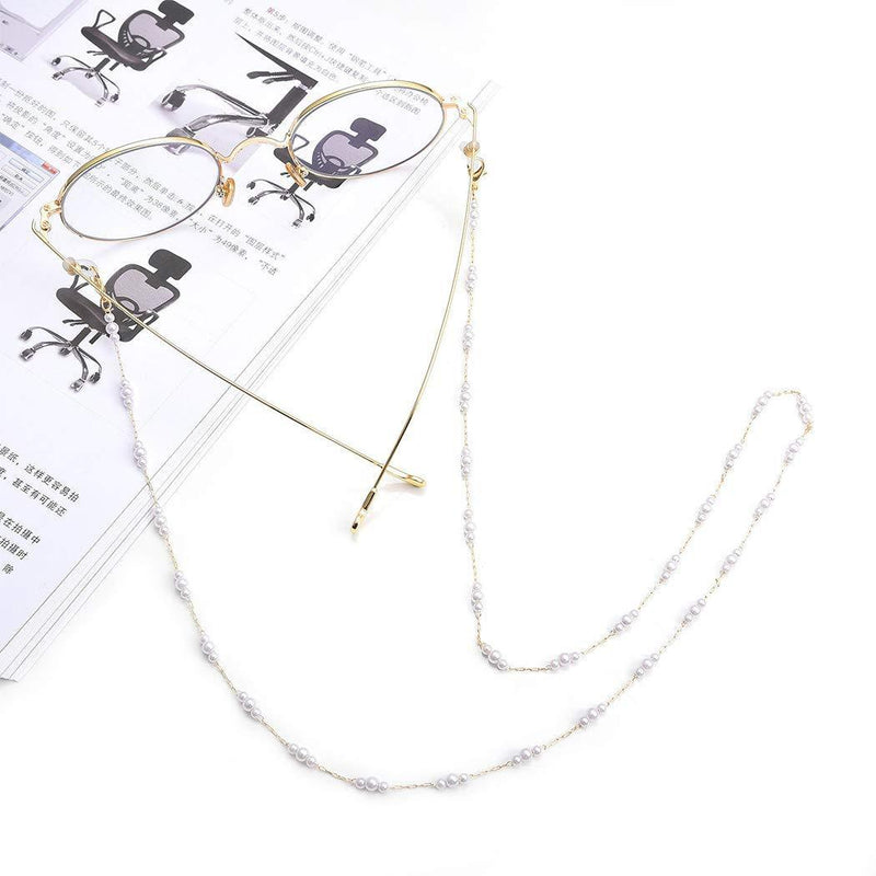 [Australia] - TseenYi Bohemian Anti-skid Glasses Chain Fashion Imitation Pearl Beads Gold Chain Eyeglass Holder Chain Sunglasses Holder Eyeglass Accessories Eyewear Retainer Reading Glasses Strap for Men and Women 