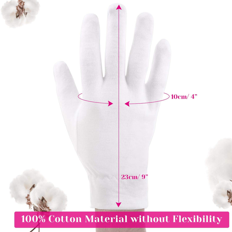 [Australia] - 100% Cotton Gloves for Eczema, Selizo White Cotton Gloves for Women Dry Hands, Moisturizing Cosmetic Night Gloves for Eczema, Dry Hands Moisturizing, Sensitive Irritated Skin Spa Therapy Secure Wristb 