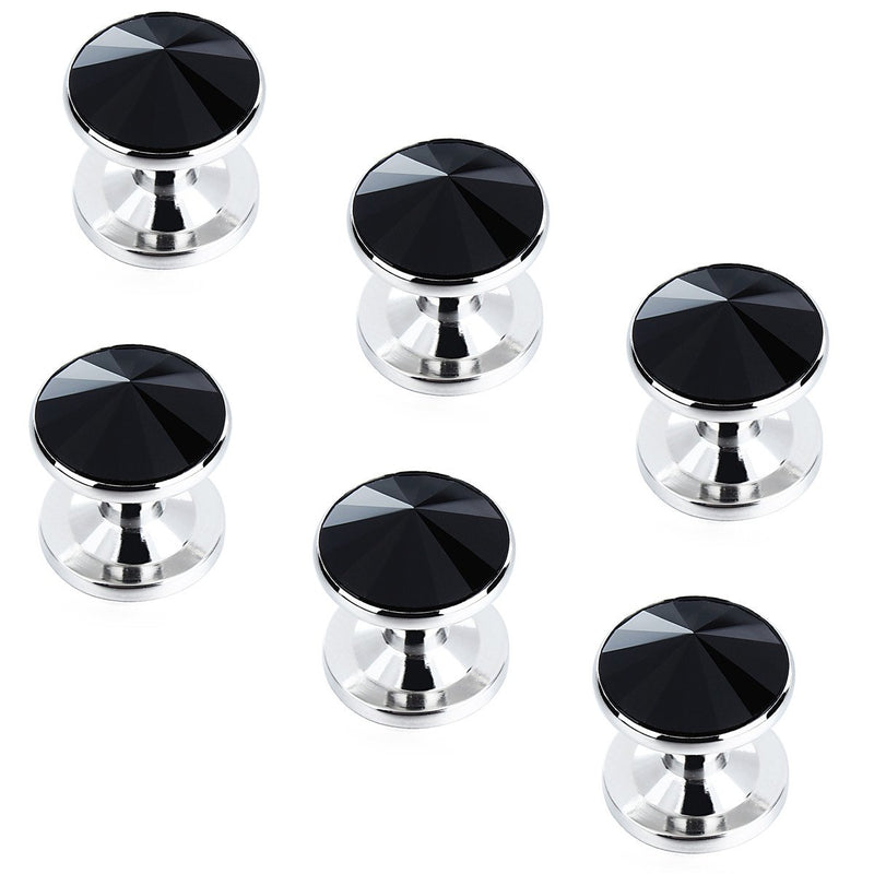 [Australia] - Mens Cuff links and Shirt Stud Set Tuxedo Accessories Wedding Business Small 6-Silver 