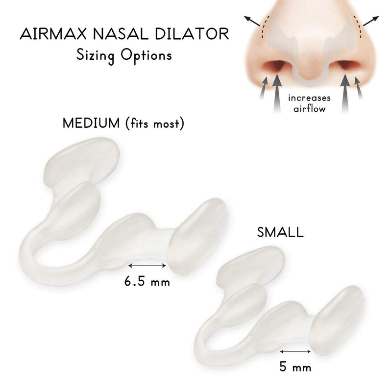 [Australia] - AIRMAX Nasal Dilator for Better Sleep - Natural, Comfortable, Anti Snoring Sleep Aid Solution for Maximum Airflow and Easier Breathing (Small - Clear) 