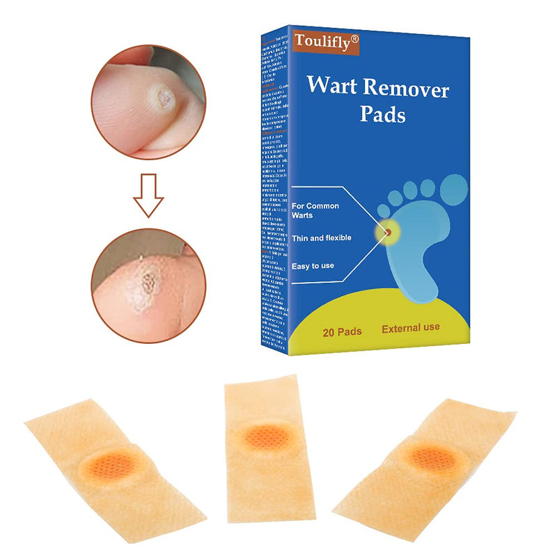 [Australia] - Wart Remover, Wart Remover Pads, Wart Treatment, Wart Remover for Hands, Feet, Feet Callus Remove, Verruca and Wart, Relief Pain Removal Warts Plaster, Soften Skin Cutting Sticker Toe Protector, 20 PC 20 Count (Pack of 1) 