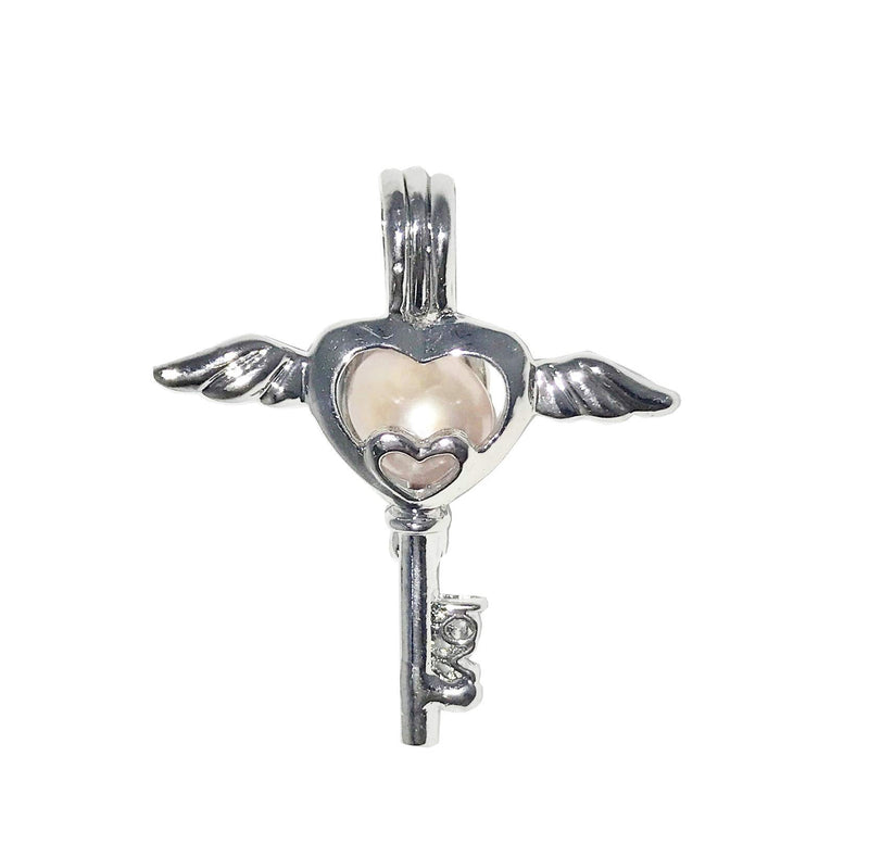 [Australia] - Northern Response Presents Precious Pearl by My Inspirations, Cultured Pearl in Oyster Necklace Kit Pendant with Rhodium Plated Chain 20 Inch Angel Wings 