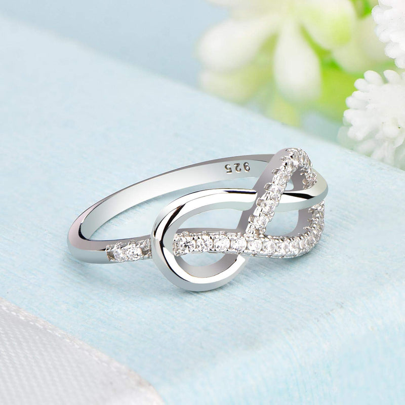 [Australia] - Starchenie Infinity Ring for Women 925 Sterling Silver Promise Band Ring 5 
