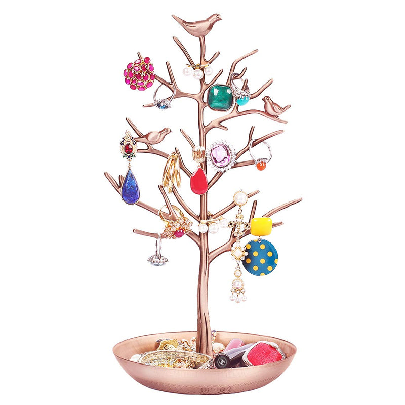 [Australia] - AUTODECO Retro Jewelry Tree Organizer for Necklaces and Earrings Ring Tree Holder Display Jewelry Tower Tree Great Gift for Women Girl Bronze Xy010-bronze 