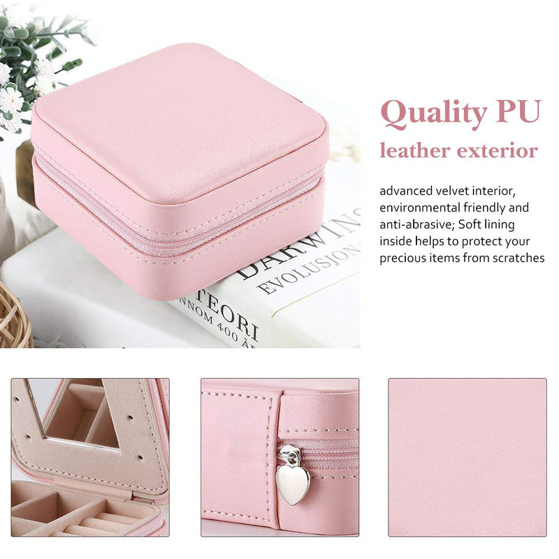 [Australia] - ProCase Jewelry Box Girls Jewelry Organizer Mini Travel Case, Christmas Valentine's Day Ideas for Women Girls, Small Portable Jewelry Storage Case for Necklaces Bracelets Earrings Rings Pink 