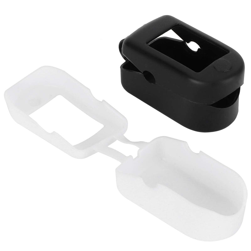 [Australia] - Fybida Oximeter Case Fingertip Pulse Cover Oximeter Silicone Protector wear‑Resistant Home for Travel House(Black+White) Black+white 