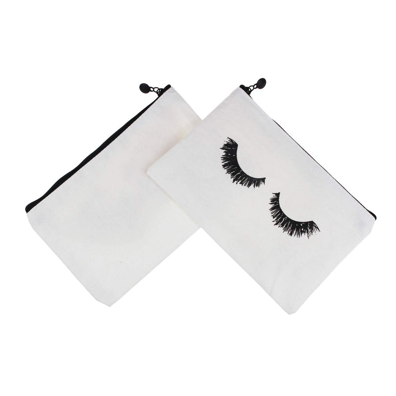 [Australia] - LJY 9 Pieces Eyelash Pattern Makeup Cosmetic Travel Pouches Toiletry Bag Cases with Zipper for Women and Girls, 3 Colors 
