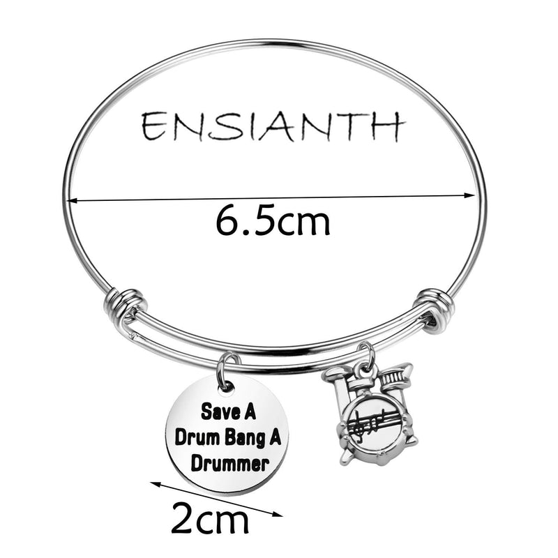 [Australia] - ENSIANTH Funny Drummer Gift Save A Drum Bang A Drummer Keychain Drum Kit Gifts Musician Keychain Percussion Jewelry Drum bracelet 