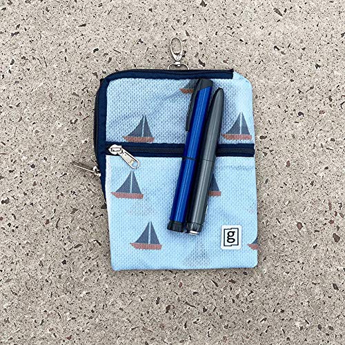 [Australia] - Glucology XXL Zip Pouch | Glucology Cooler Bags for 5 pens | Glucology Insulin Pen Cooler Pouch - Portable, Reusable Insulated Cooling Pack - Boats 