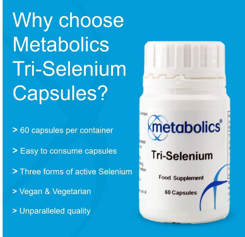 [Australia] - Tri-Selenium Complex Capsules - Contains Three Forms of Selenium, Sodium Selenate, Methylseloncysteine & L Selenomethione | Vegan Selenium Supplement 196mcg 