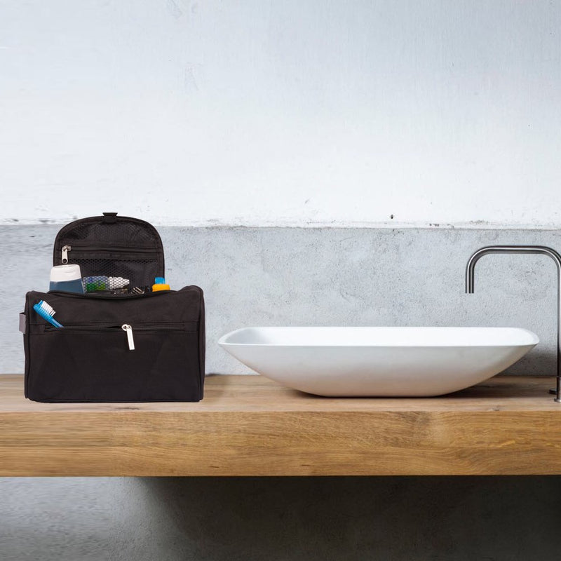 [Australia] - TravelMore Hanging Travel Toiletry Bag Organizer & Bathroom Hygiene Dopp Kit with Hook for Traveling Accessories Toiletries Bathroom Shaving & Makeup for Men and Woman - Black 