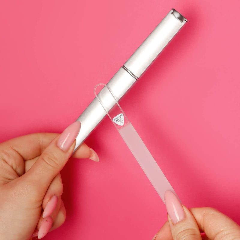 [Australia] - Glass Nail Files for Natural Nails by Bona Fide Beauty - Crystal Nail Filer Made in Czech Republic Clear 
