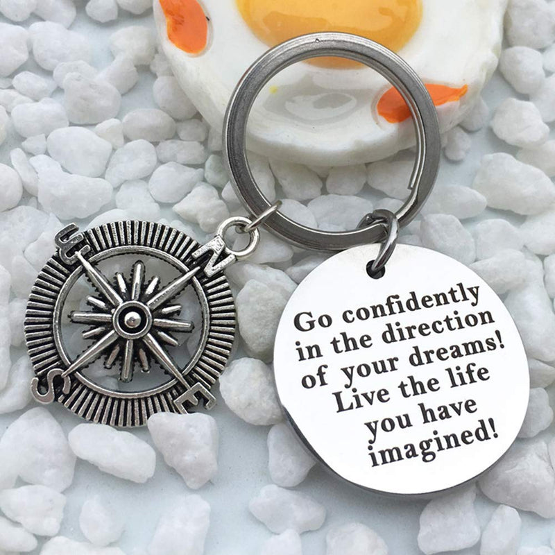 [Australia] - VANGETIMI Inspirational Graduation Keychain Gifts for Grads Stainless Steel Compass Engraved Keychain Gifts for Him Her Women Men Girls 2020 style 1 