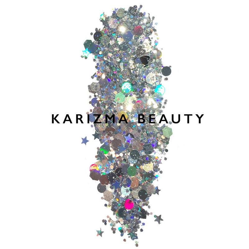 [Australia] - KARIZMA Silver Holographic Chunky Glitter BEAUTY ✮ 10g Festival Glitter Face Body Hair Cosmetic 