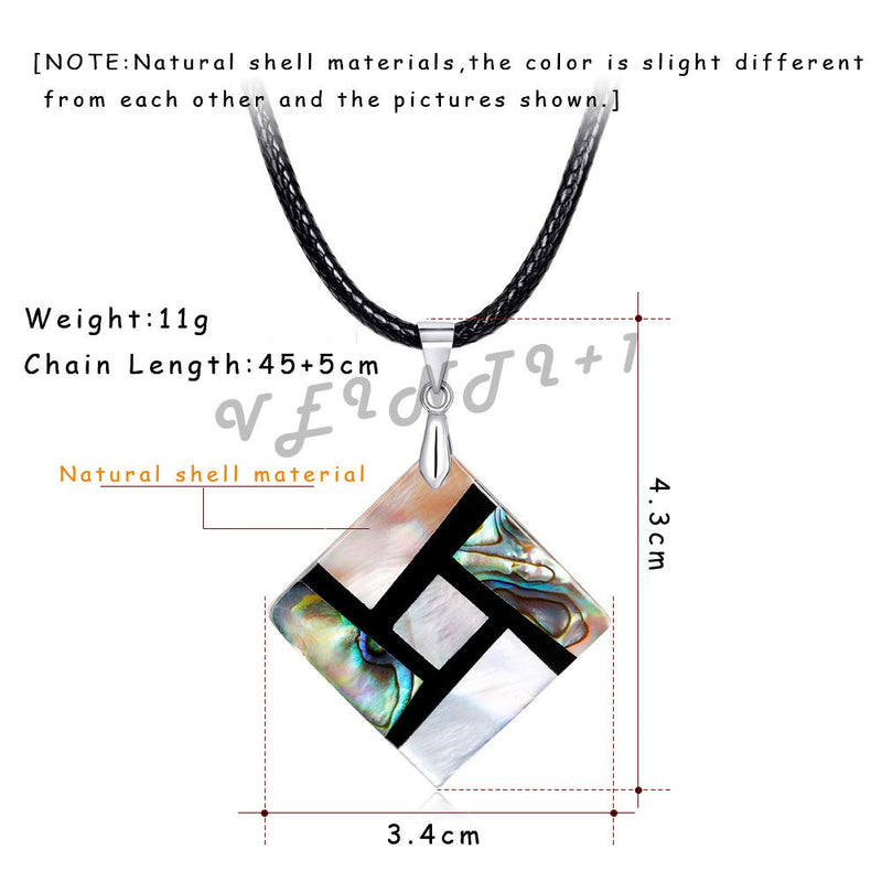 [Australia] - VEINTI+1 Creative Natural Abalone Shell Earrings Necklace Eye-Catcher Accessory Gift for Womens Jewelry Set 