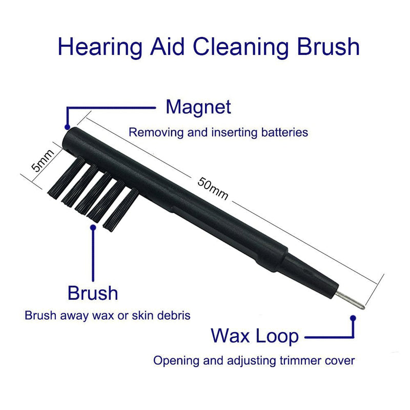 [Australia] - 8-Pieces Hearing Aid Cleaning Kit Hearing Amplifier Cleaning Brush Tools Suitable for AirPods/Earbuds/Earphone/Headphone Cleaner with Wax Loop and Magnet in Zip-up Case Jungle Care 