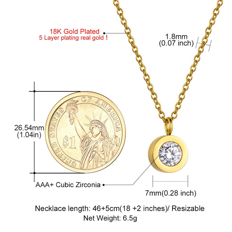 [Australia] - GoldChic Jewelry 7pcs Interchangeable Bezel-Set Necklace for Women Girl Gift Jewelry,Cubic Zirconia Necklace, Bezel Necklace with Gift Box Gold 