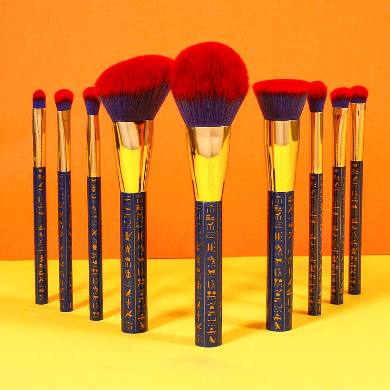 [Australia] - Docolor Makeup Brushes 19PCs Bastet Cat Makeup Brush Set Premium Synthetic Kabuki Foundation Blending Face Powder Blush Concealers Eyeshadow Fan Make Up Brushes Set, Ancient Egyptian Series 